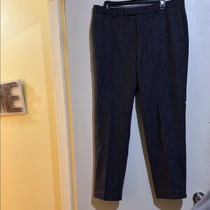 Charles Tyrwhitt Wool Gray Dress Pants with Sharp Crease and Straight Leg